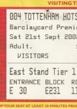 Manchester United v Tottenham Hotspur  21-Sep-2002