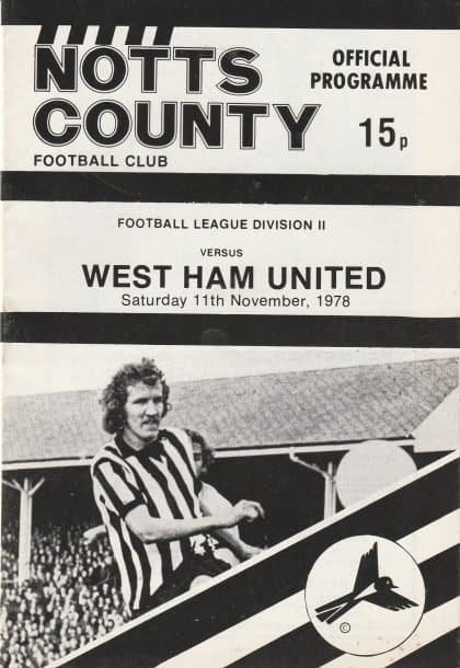 Notts County v West Ham United  11-Nov-1978