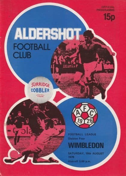 Aldershot v Wimbledon 19-Aug-1978