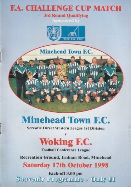 Minehead Town v Woking 17-Oct-1998