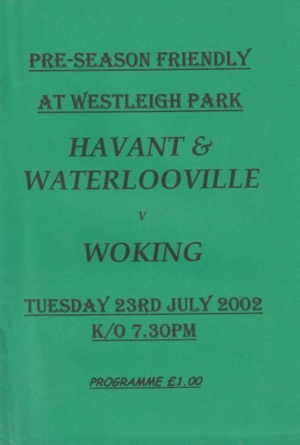 Havant & Waterlooville v Woking 23-Jul-2002