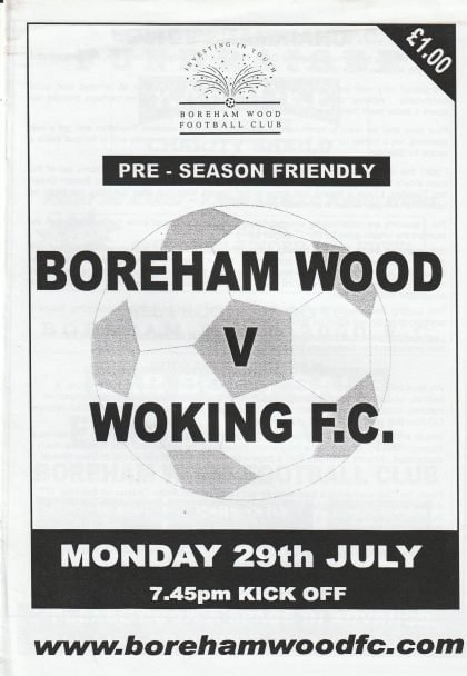 Boreham Wood v Woking 29-Jul-2002
