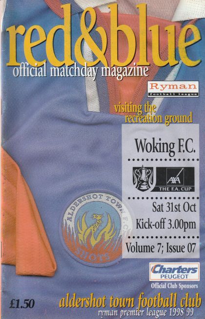 Aldershot Town v Woking 31-Oct-1998