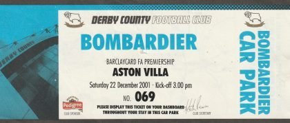 Derby County v Aston Villa 22-Dec-2001