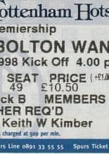 Tottenham Hotspur v Bolton Wanderers 01-Mar-1998