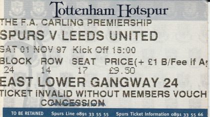 Tottenham Hotspur v Leeds United 01-Nov-1997