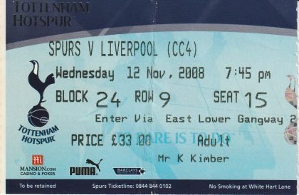 Tottenham Hotspur v Liverpool 12-Nov-2008