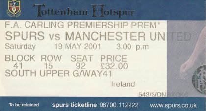 Tottenham Hotspur v Manchester United 19-May-2001