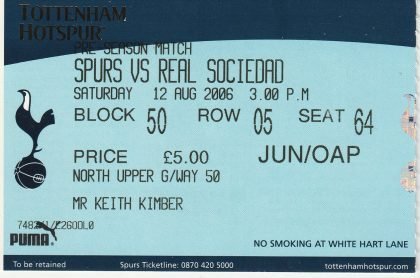 Tottenham Hotspur v Real Sociedad  12-Aug-2006