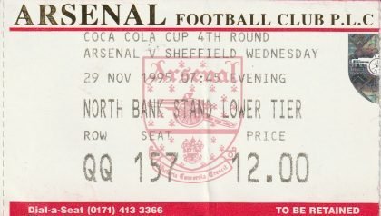 Arsenal v Sheffield Wednesday 29-Nov-1995