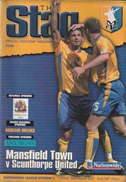 Mansfield Town v Scunthorpe United 26-Aug-2003