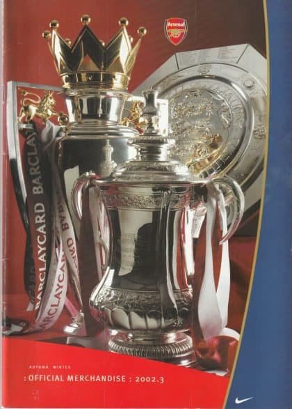 Arsenal Official Merchandise Catalogue Aut/Wint 2002-03