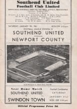 Southend United v Newport County 07-Jan-1961