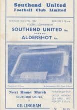 Southend United Reserves v Aldershot Reserves 20-Apr-1957