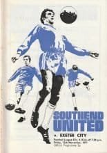 Southend United v Exeter City  12-Nov-1971