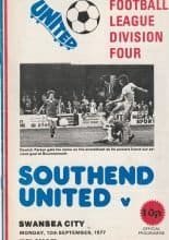Southend United v Swansea City  12-Sep-1977