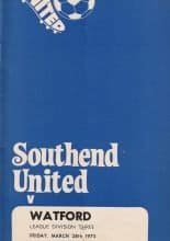 Southend United v Watford  28-Mar-1975