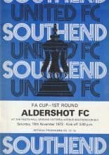 Southend United v Aldershot 18-Nov-1972