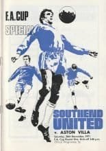 Southend United v Aston Villa  20-Nov-1971