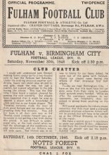 Fulham v Birmingham City  30-Nov-1946