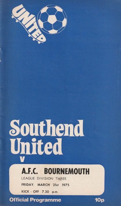 Southend United v AFC Bournemouth  21-Mar-1975
