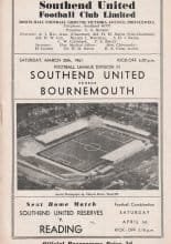 Southend United v Bournemouth and Boscombe Athletic 25-Mar-1961