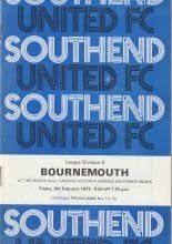 Southend United v AFC Bournemouth  09-Feb-1973