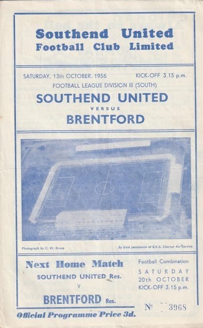 Southend United v Brentford 13-Oct-1956
