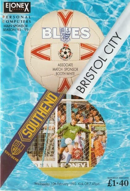 Southend United v Bristol City 10-Feb-1993