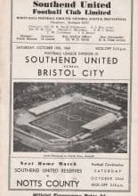 Southend United v Bristol City  15-Oct-1960
