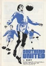 Southend United v Bury 04-Sep-1971