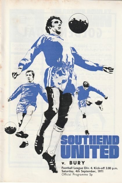 Southend United v Bury 04-Sep-1971