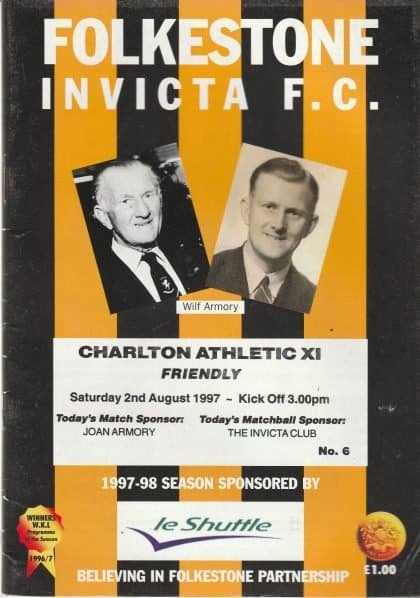 Folkestone Invicta v Charlton Athletic XI 02-Aug-1997