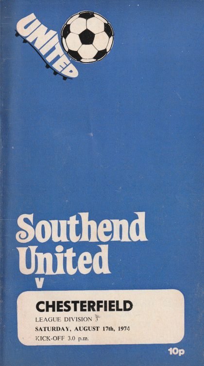 Southend United v Chesterfield 17-Aug-1974