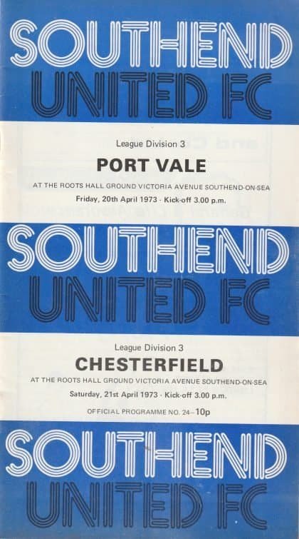 Southend United v Chesterfield  21-Apr-1973