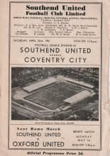 Southend United v Coventry City 22-Apr-1961