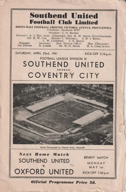 Southend United v Coventry City 22-Apr-1961