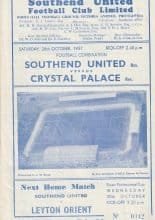 Southend United Reserves v Crystal Palace Reserves 26-Oct-1957