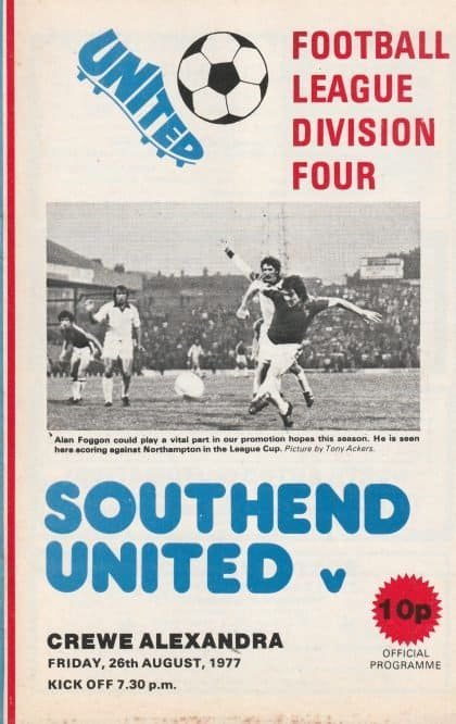 Southend United v Crewe Alexandra  26-Aug-1977