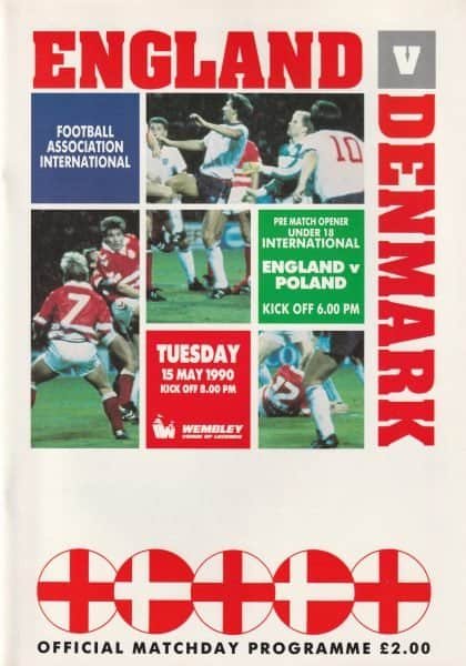 England v Denmark  15-May-1990
