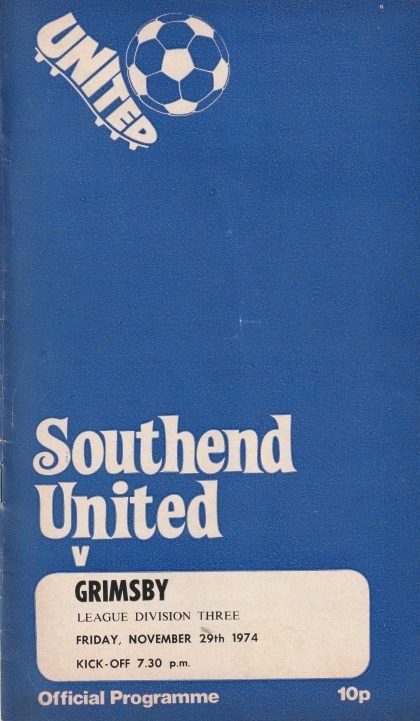 Southend United v Grimsby Town  29-Nov-1974