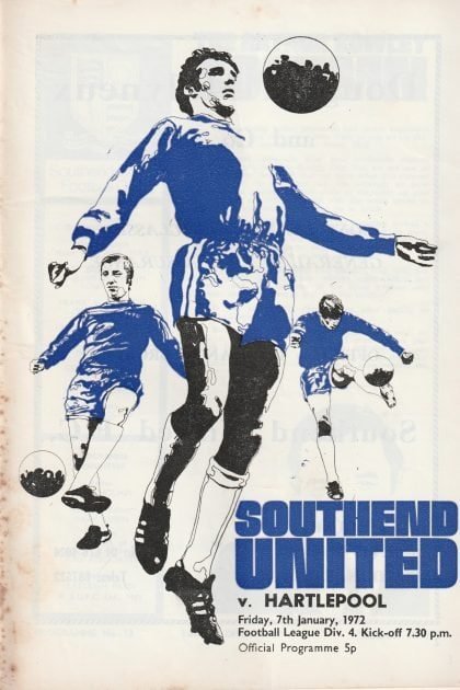Southend United v Hartlepool United  07-Jan-1972