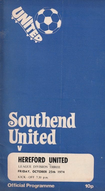 Southend United v Hereford United 25-Oct-1974