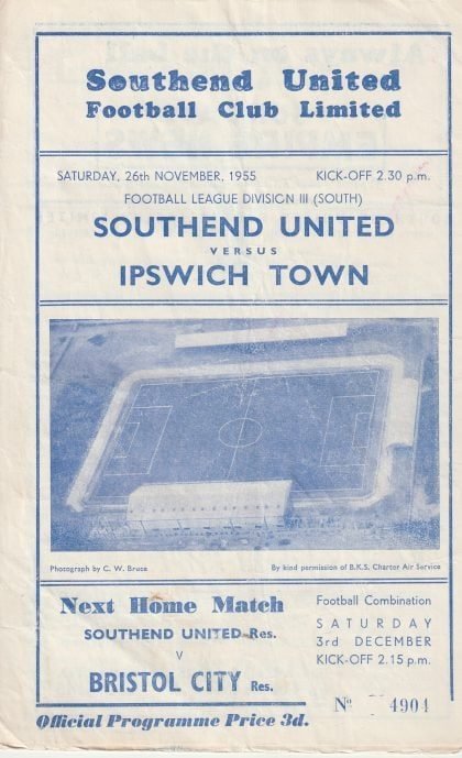Southend United v Ipswich Town 26-Nov-1955