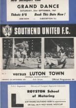 Southend United v Luton Town  04-Sep-1967