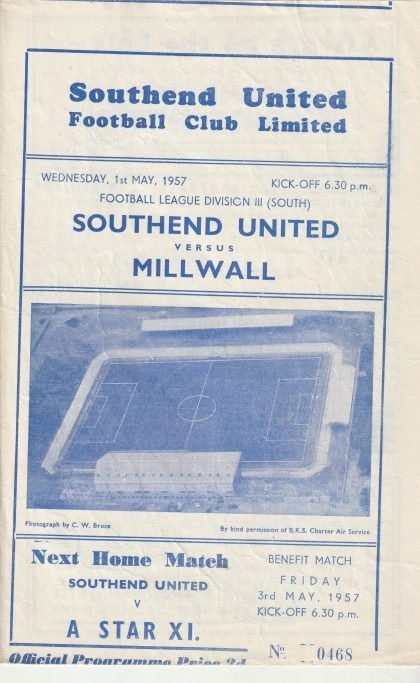 Southend United v Millwall  01-May-1957
