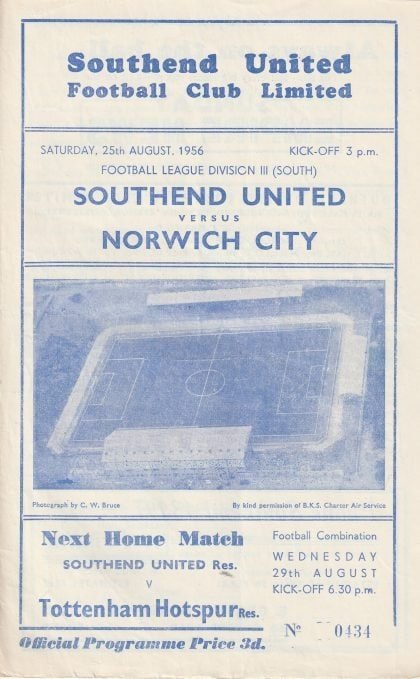 Southend United v Norwich City 25-Aug-1956