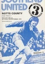 Southend United v Notts County  09-Sep-1972