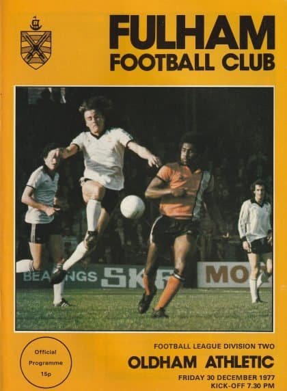 Fulham v Oldham Athletic 30-Dec-1977