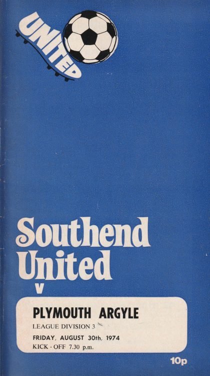 Southend United v Plymouth Argyle 30-Aug-1974